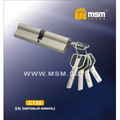 Цилиндровый механизм MSM C120 ключ-ключ матовый никель